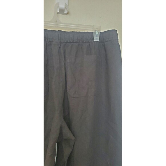 Old Navy Linen Pants High Rise Wide Leg Straight Comfort Waist Rayon Black Sz L - Picture 14 of 16